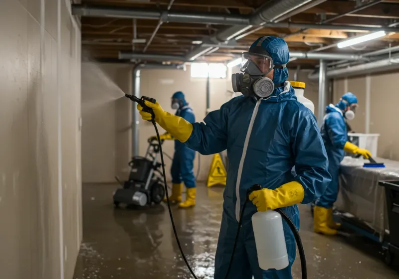 Basement Sanitization and Antimicrobial Treatment process in Golf Manor, OH